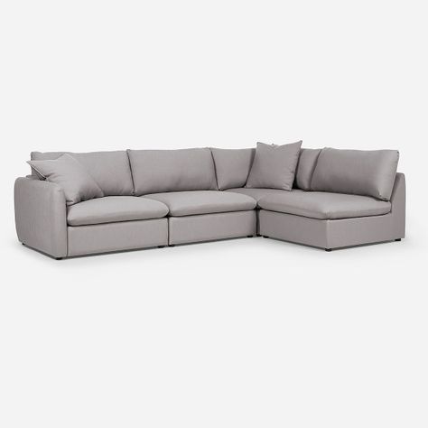 Sofá Seccional Rosen Zagreb Derecho Tela Gris-1