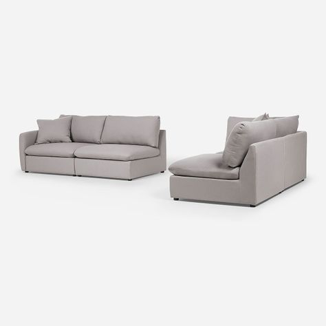 Sofá Seccional Rosen Zagreb Derecho Tela Gris-5