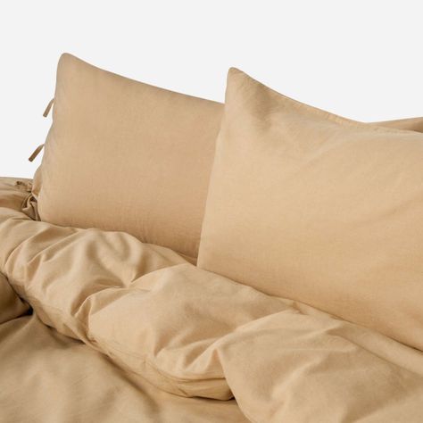 Funda Plumón Lino-Algodón Pure Liso Camel King-2