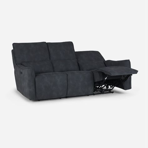 Sofá Reclinable Matt Eléctrico 3 Cuerpos Tela Grafito-2