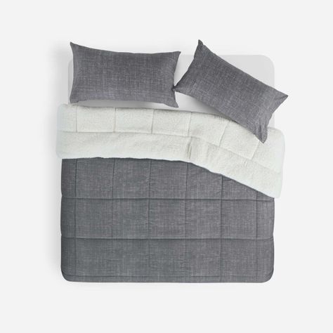 Plumón Alaska Sherpa Liso Gris 2 Plazas-0