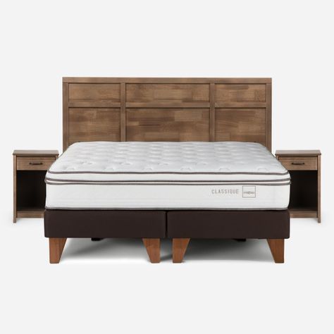 Cama Classique+ Rosen 2 Plazas Con Muebles Robin Tostado-0