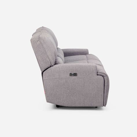 Rosen Sofá Reclinable 3 Cuerpos Eléctrico Jagger Gris-3