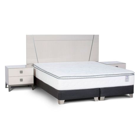 Set Respaldo Queen + Veladores Rosen Mont Blanc-0