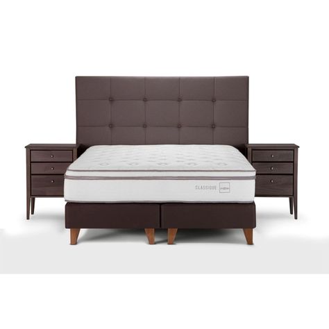 Cama Europea Classique+ King + Muebles Issey Visón-0