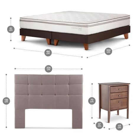 Cama Europea Classique+ King + Muebles Issey Visón-2