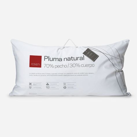 Almohada Rosen Pluma Natural 70% Pecho King 50x90 cm-0