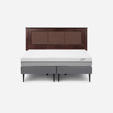 Cama Europea Pratta 2 Plazas Pata Acero BD + Respaldo Rachel-0
