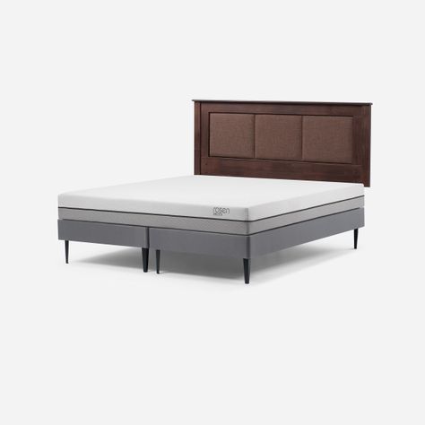Cama Europea Pratta 2 Plazas Pata Acero BD + Respaldo Rachel-1