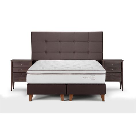 Cama Euro. Rosen Classique+ 2 Plazas Con Muebles Issey Visón-2