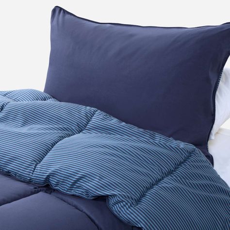 Plumón Bicolor Lines Reversible Denim 1,5 Plazas-3