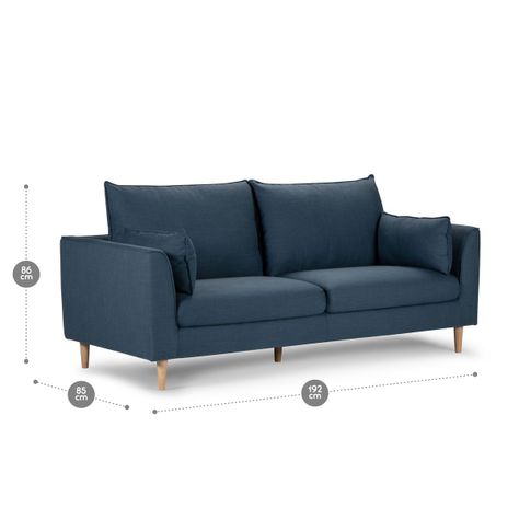 Sofá Rosen Cavour 3 Cuerpos Tela Denim-2