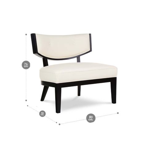 Poltrona Rosen A-550 Madera Cuero Blanco-1