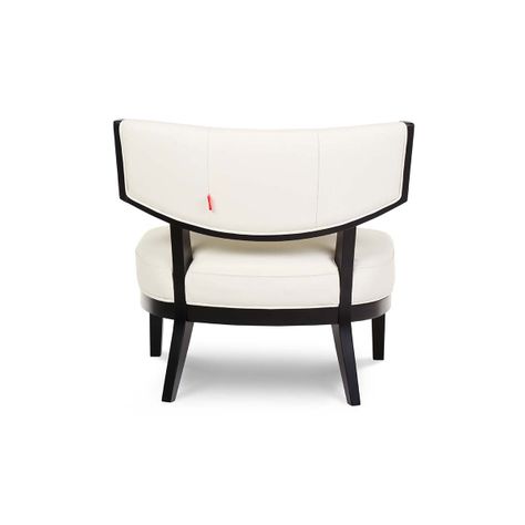 Poltrona Rosen A-550 Madera Cuero Blanco-6