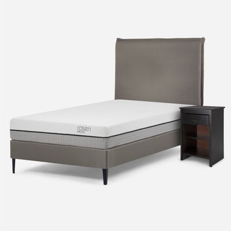 Cama Europea Pratta 1 Plaza Pata Acero + Muebles Maurice-1