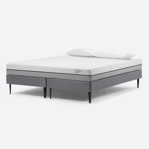 Cama Europea Pratta 2 Plazas Pata Acero + Almohadas Light-1