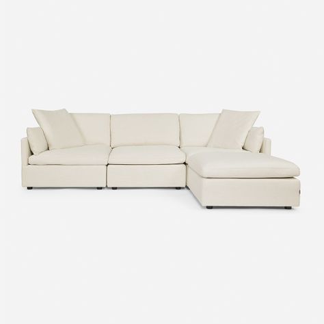 Sofá Seccional Rosen Georgia 4 piezas Tela Ivory-2