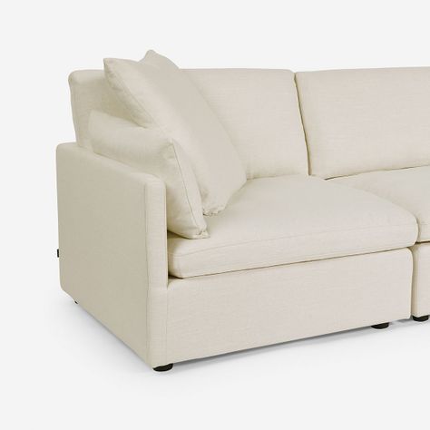 Sofá Seccional Rosen Georgia 4 piezas Tela Ivory-5
