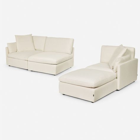 Sofá Seccional Rosen Georgia 4 piezas Tela Ivory-6