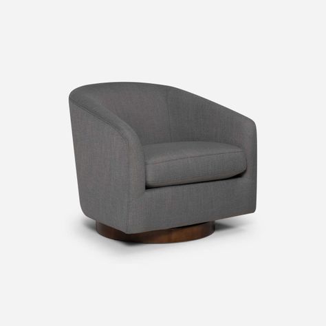 Poltrona Rosen Giratoria Bourton Tela Gris-0