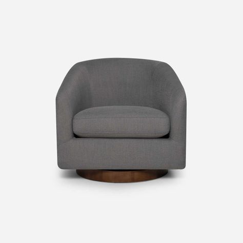 Poltrona Rosen Giratoria Bourton Tela Gris-1