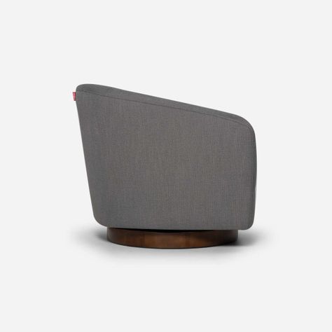 Poltrona Rosen Giratoria Bourton Tela Gris-2