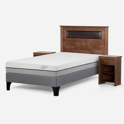 Cama Europea Rosen Pratta P. Madera Full + Muebles Ferrara-1