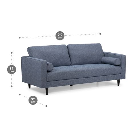 Sofá Rosen Seaforth 3 Cuerpos Tela Denim-1