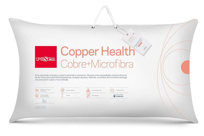 Almohada Rosen Microfibra Copper Health King 50x90 cm-0