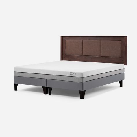 Cama Europea Pratta King Pata Madera BD + Respaldo Rachel-2