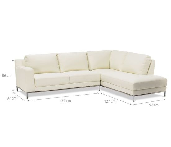 Sofá Seccional Rosen Kris Derecho Cuero Ivory-1