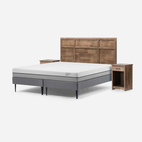 Cama Pratta 2 Plazas Base Dividida + Muebles Robin Tostado-2
