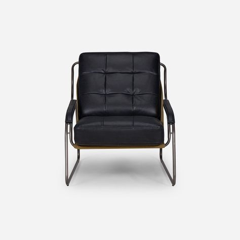 Poltrona Rosen Montok Cuero Negro-1