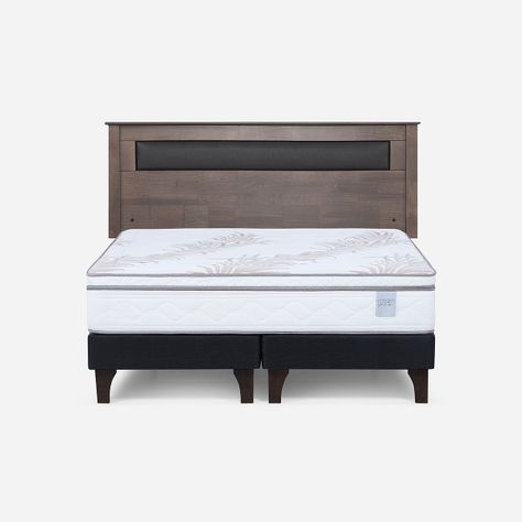 Cama Europea Neo Plus 2 Plazas 150x200 cm + Respaldo Ferrara-0