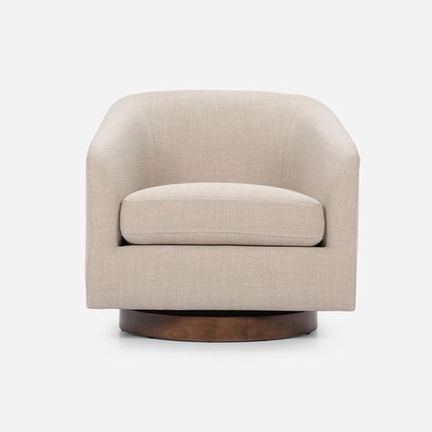 Poltrona Rosen Giratoria Bourton Tela Beige-1