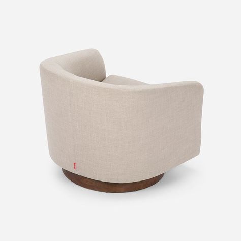 Poltrona Rosen Giratoria Bourton Tela Beige-2