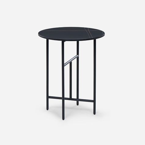 Mesa Lateral Rosen Delfi Circular 45 x 55 cm Negro-0