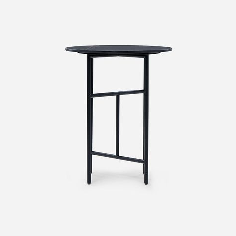 Mesa Lateral Rosen Delfi Circular 45 x 55 cm Negro-1