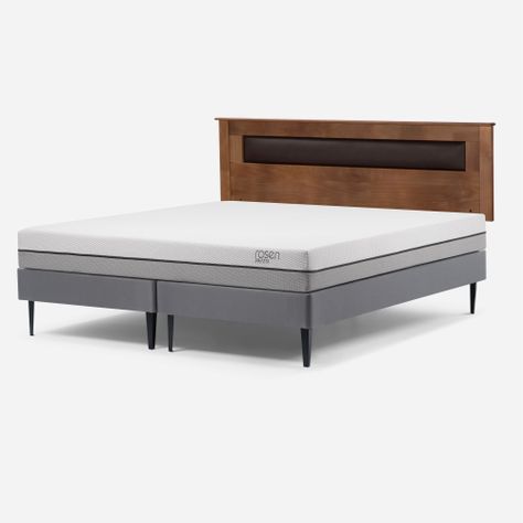 Cama Europea Pratta King Pata Acero + Respaldo Ferrara-1