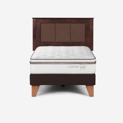 Cama Europea Rosen  Classique+ 1,5 Plazas + Respaldo Rachel-0