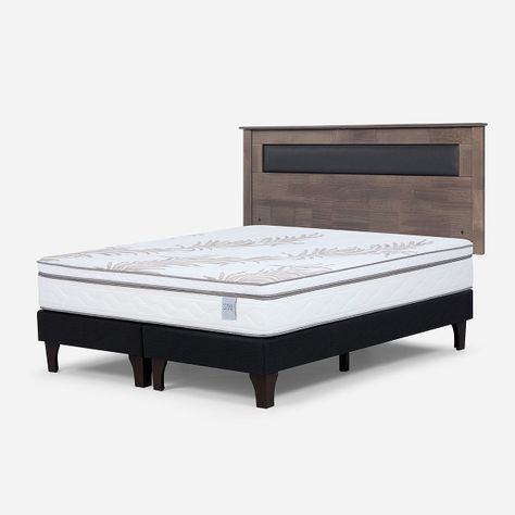 Cama Europea Neo Plus King 180x200 cm + Respaldo Ferrara-1