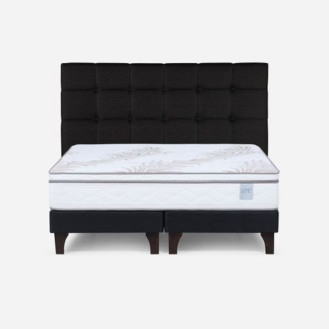 Cama Europea Neo Plus King 180x200 cm+Respaldo Issey Grafito-0