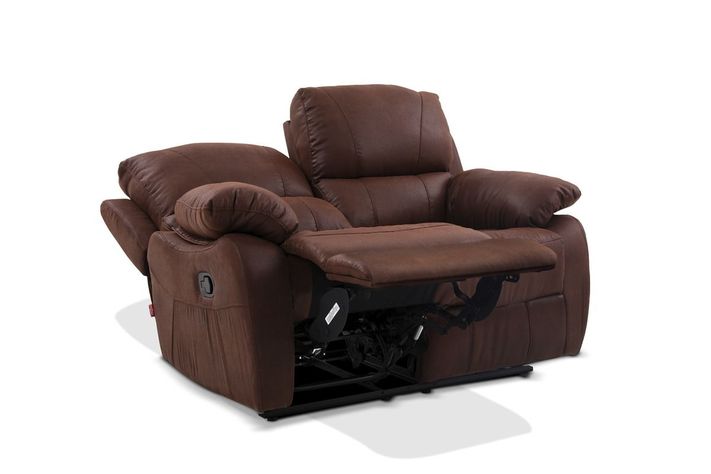 Sofá Reclinable Rosen Orson 2 Cuerpos Tela Manual Brandy-2