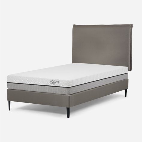 Cama Europea Pratta 1 Plaza Pata Acero  + Respaldo Maurice-2