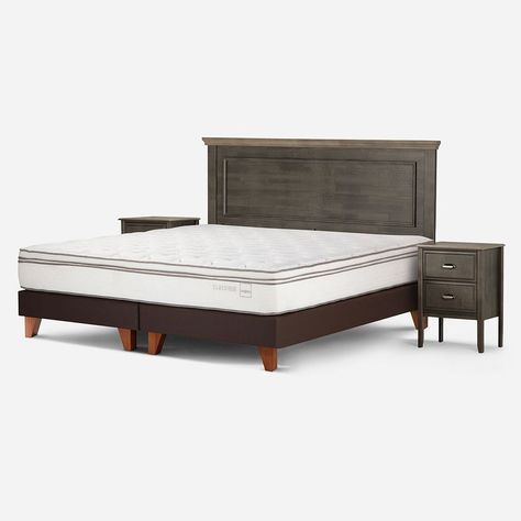 Cama Europea Rosen Classique+ 2 Plazas + Muebles Anna-1