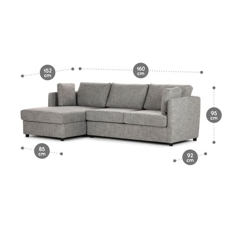 Sofá Seccional Cama Rosen Izquierdo Noah Tela Gris-3