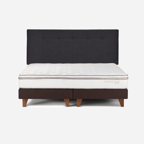 Cama Europea Classique+ 2 Plazas+Respaldo New Bennet Grafito-0