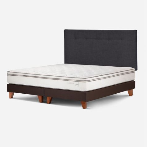 Cama Europea Classique+ 2 Plazas+Respaldo New Bennet Grafito-2