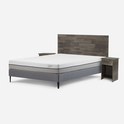 Cama Pratta 2 Plazas Pata Acero BN + Muebles Tabor Grafito-1