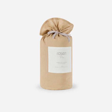 Funda Plumón Lino-Algodón Pure Liso Camel 1,5 Plazas-4